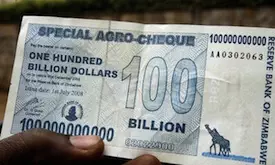 Zimbabwe 100 Billion dollar banknotes